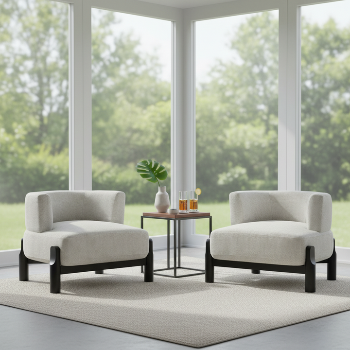 Richmond Occasional Chair - White Chenille