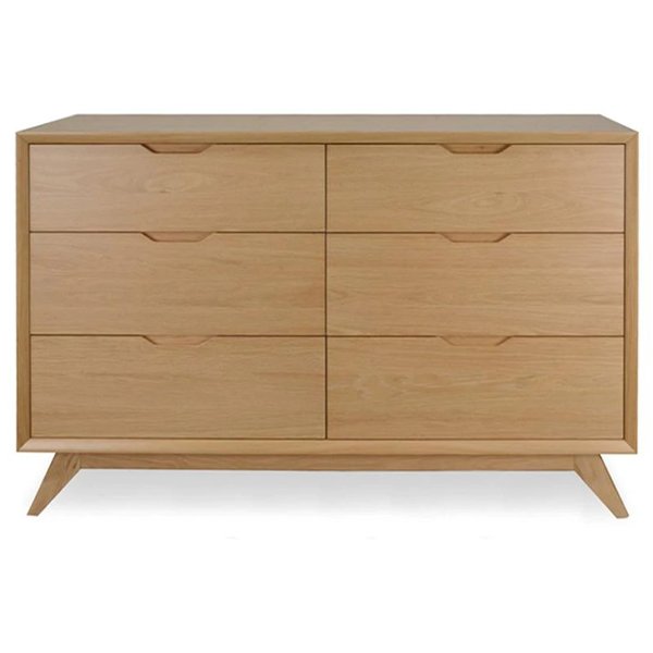 Nora 6 Drawer Wide Chest Wood Dressing - Natural