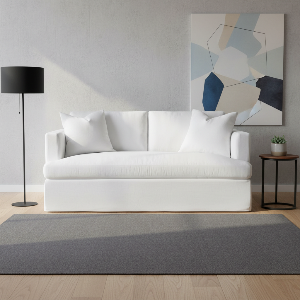 Birkshire 2 Seater Slip Cover Sofa - White Linen