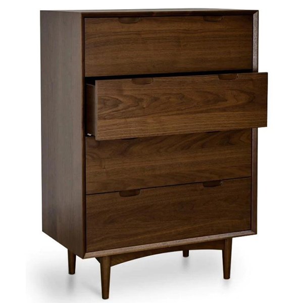 Asta 4 Drawer Chest Scandinavian Design - Walnut