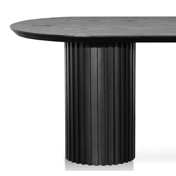 Marty 2.2m Wooden Dining Table - Black Oak