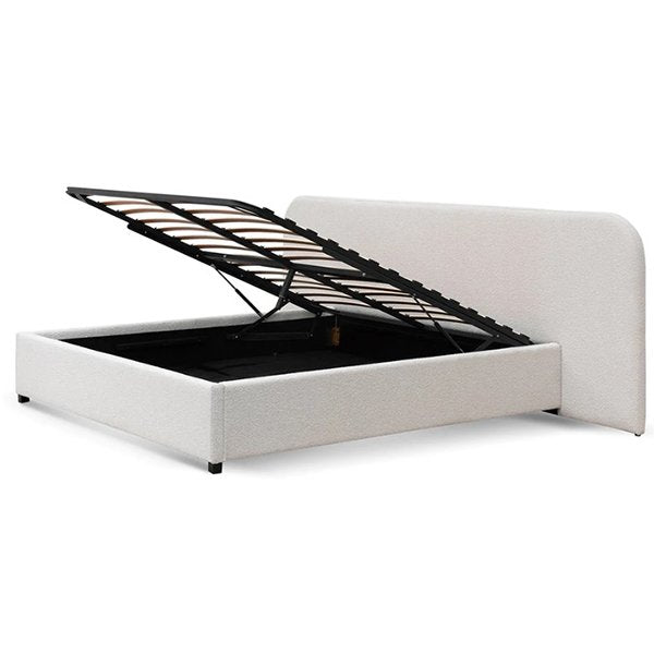 Greta Queen Sized Bed Frame - Snow Boucle