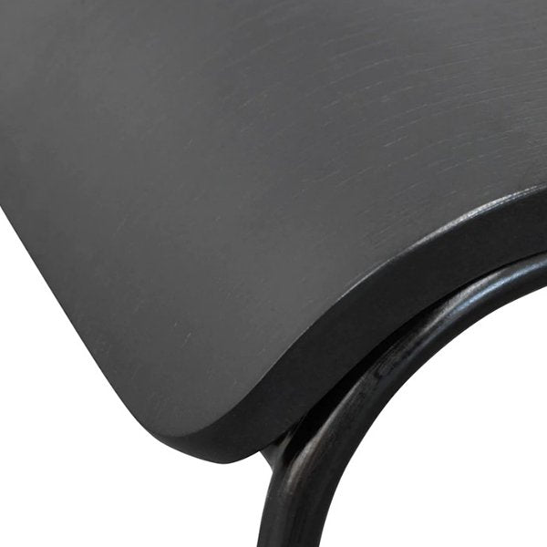 Arturo 45cm Wooden Seat Low Stool - Black