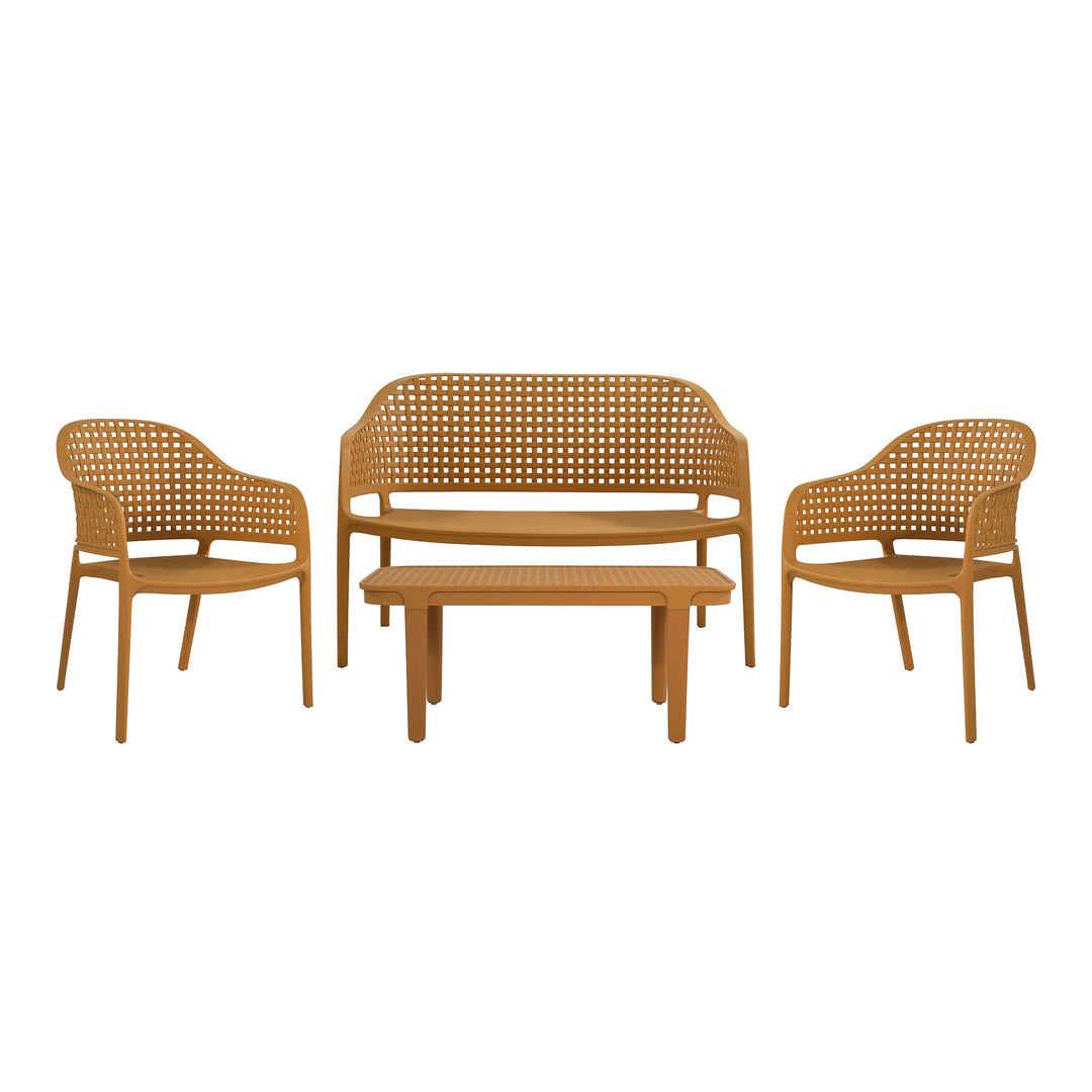 4 Seater Judy Outdoor Lounge Set - Sunburnt Orange