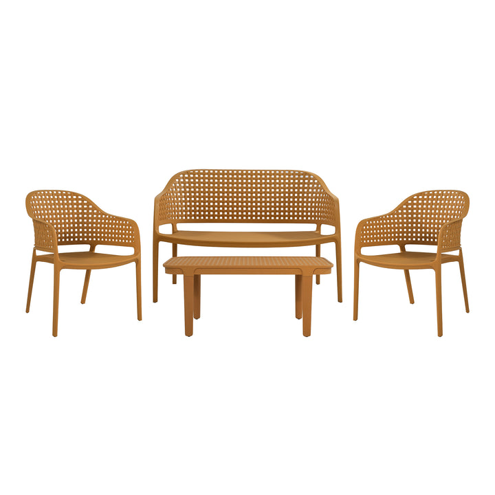 4 Seater Judy Outdoor Lounge Set - Sunburnt Orange