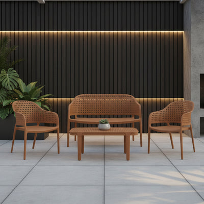 4 Seater Judy Outdoor Lounge Set - Sunburnt Orange