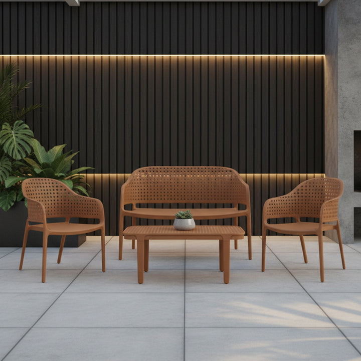 4 Seater Judy Outdoor Lounge Set - Sunburnt Orange