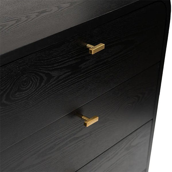 Chisholm Oak 6 Drawer Chest - Black