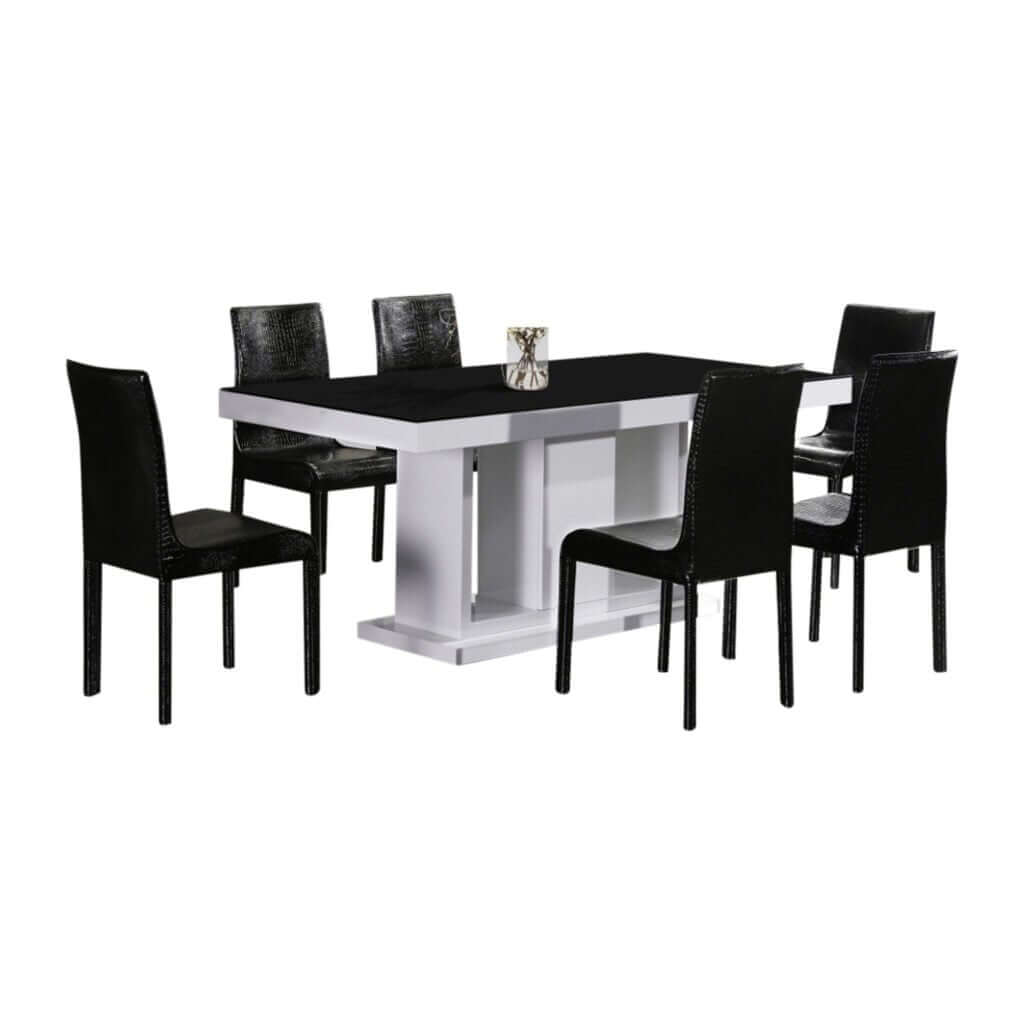 6 Seater Rochefort Dining Table & Chair Set - Black