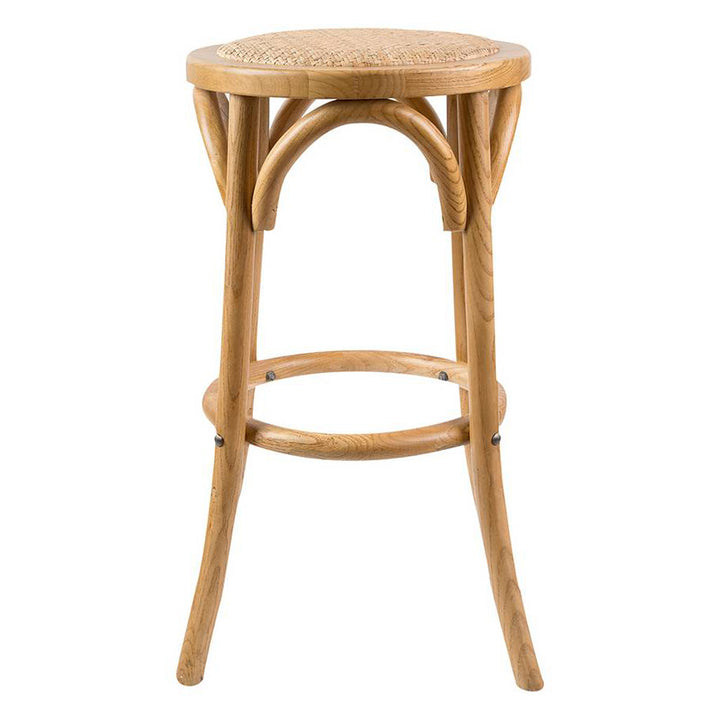65cm Luca Wood & Rattan Barstool - Natural