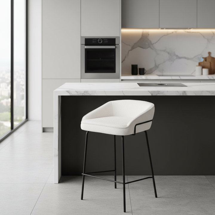 66cm Ancel Boucle Barstools (Set of 2)