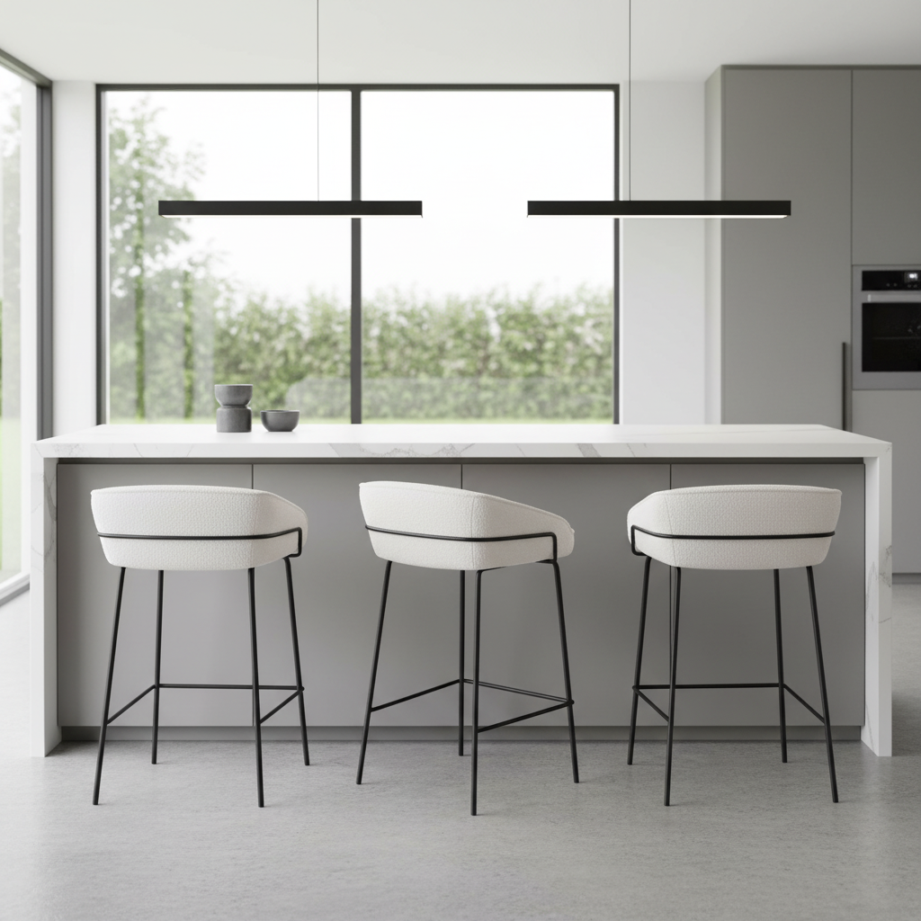 66cm Ancel Boucle Barstools (Set of 2)