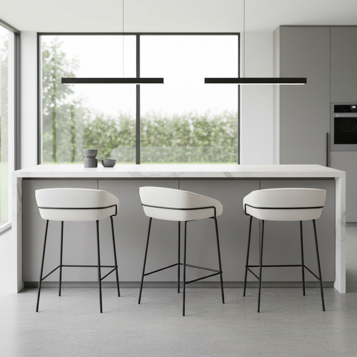 66cm Ancel Boucle Barstools (Set of 2)
