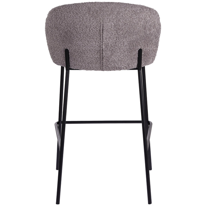 66cm Caius Boucle Barstools (Set of 2) - Pewter