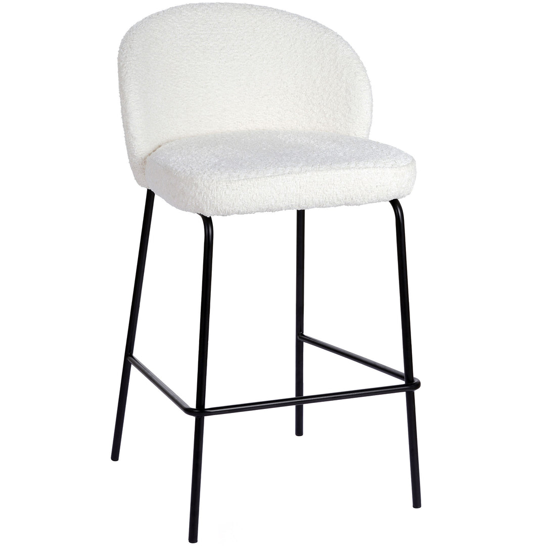 66cm Caius Boucle Barstools (Set of 2) - Ivory