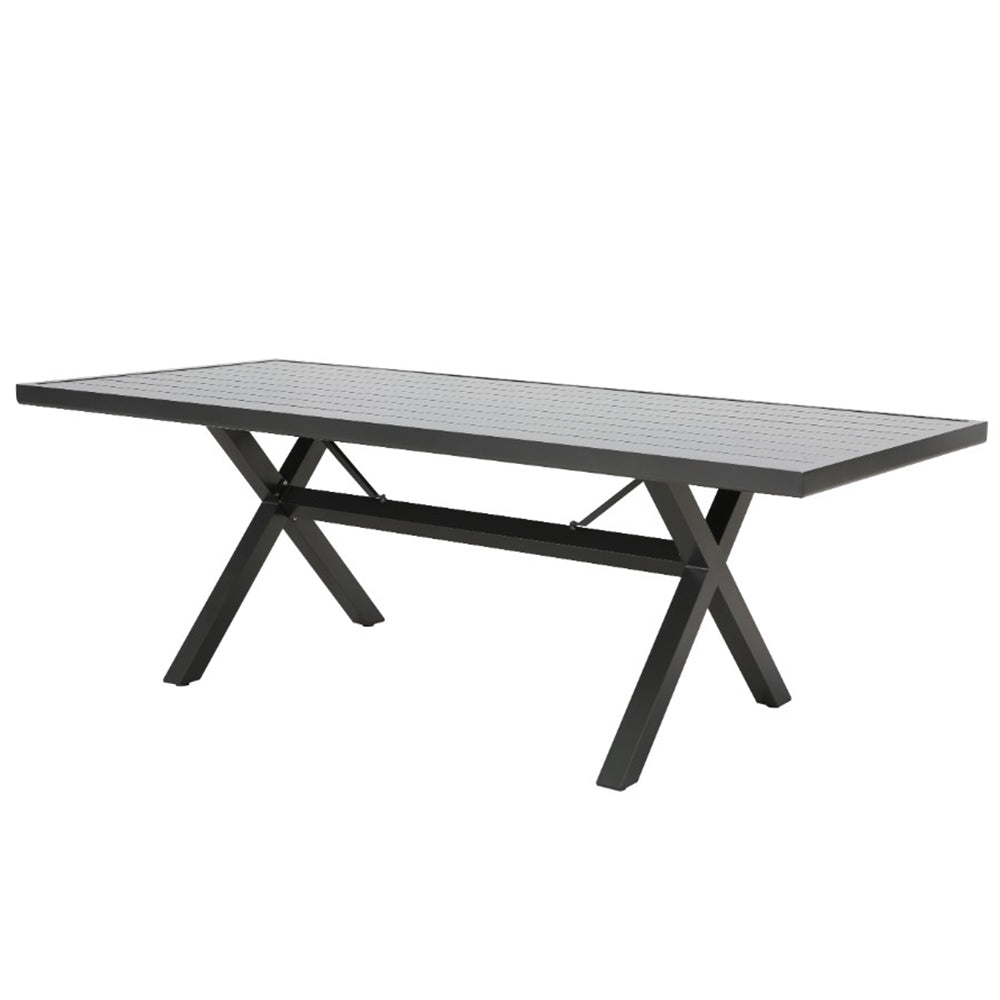 8 Seater Kos Aluminium Outdoor Dining Table Set - Charcoal