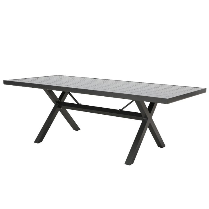 6 Seater Kos Aluminium Outdoor Dining Table Set - Charcoal