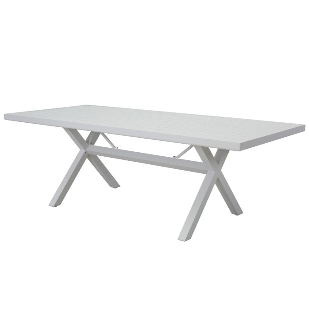 6 Seater Kos Aluminium Outdoor Dining Table Set - White