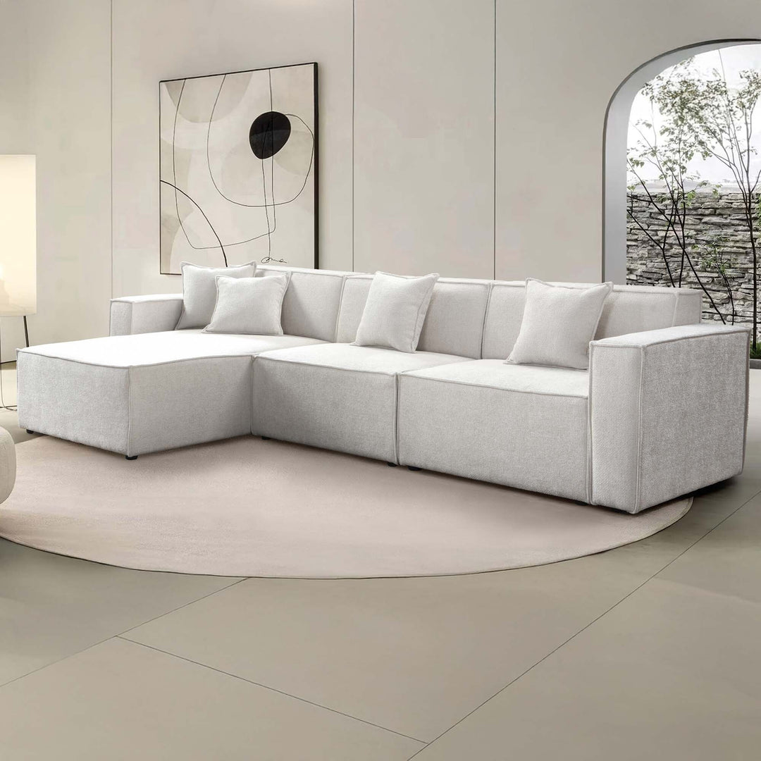 Apartment Fabric Modular Sofa - Pearl
