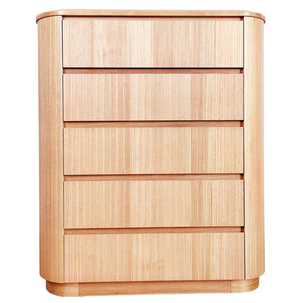 Adsila 5 Drawer Tallboy - NZ Natural Ash