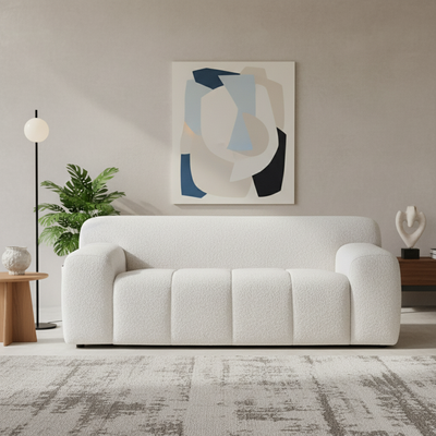 Aero Fabric 2 Seater Sofa - Cream