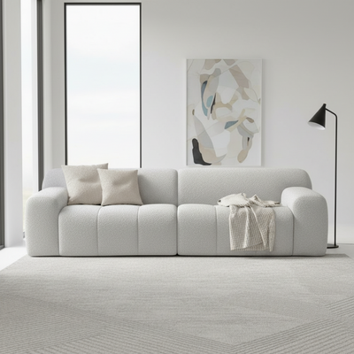 Aero Fabric 3 Seater Sofa - Cream