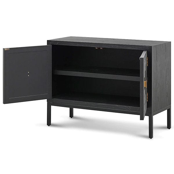 Aiden 1.08m Elm Sideboard Unit - Full Black