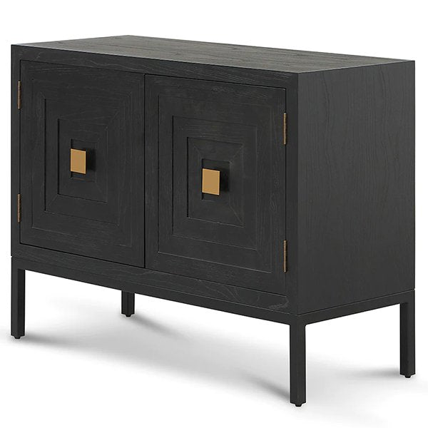 Aiden 1.08m Elm Sideboard Unit - Full Black