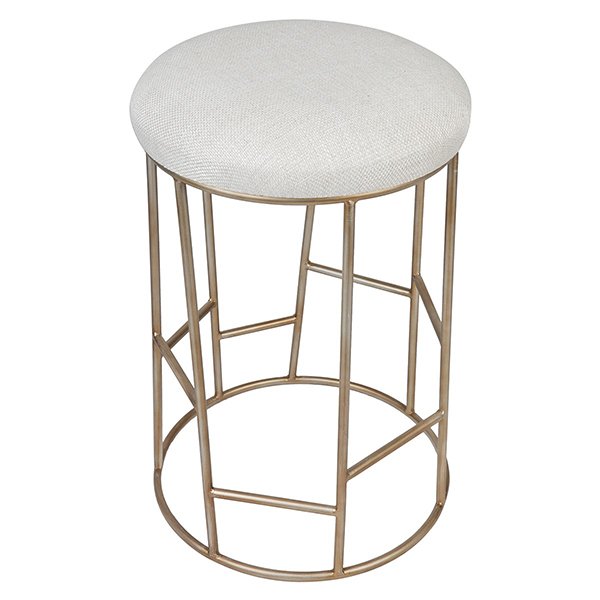 Aiden Gold Steel Kitchen Stool - Natural Linen