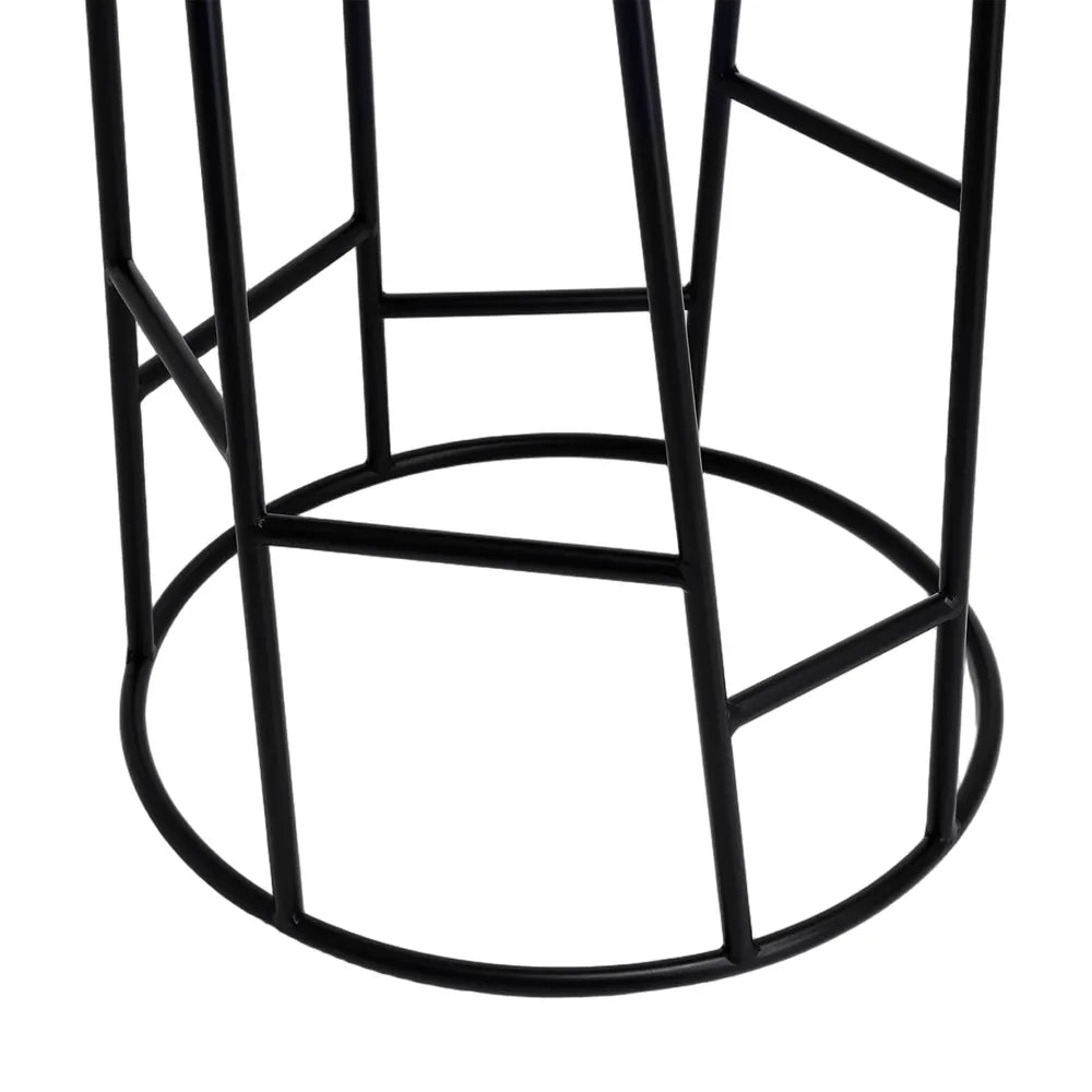 Aiden Black Steel Kitchen Stool - Dark Chocolate Velvet