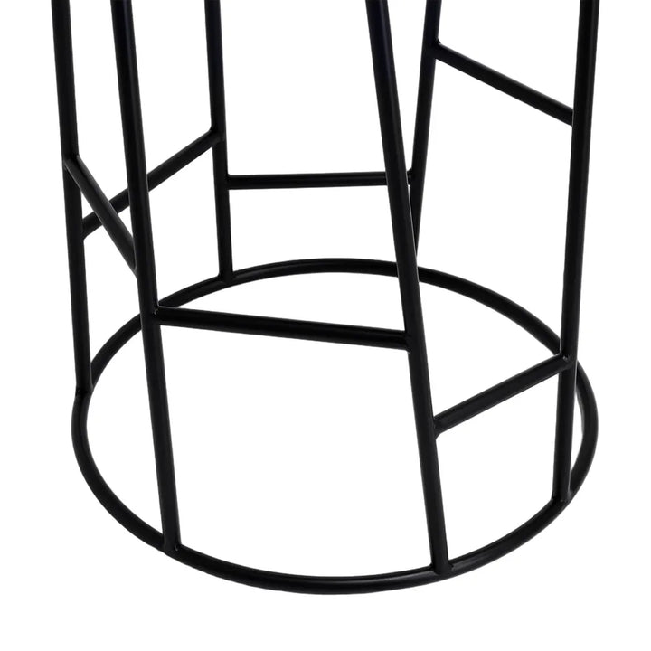 Aiden Black Steel Kitchen Stool - Dark Chocolate Velvet