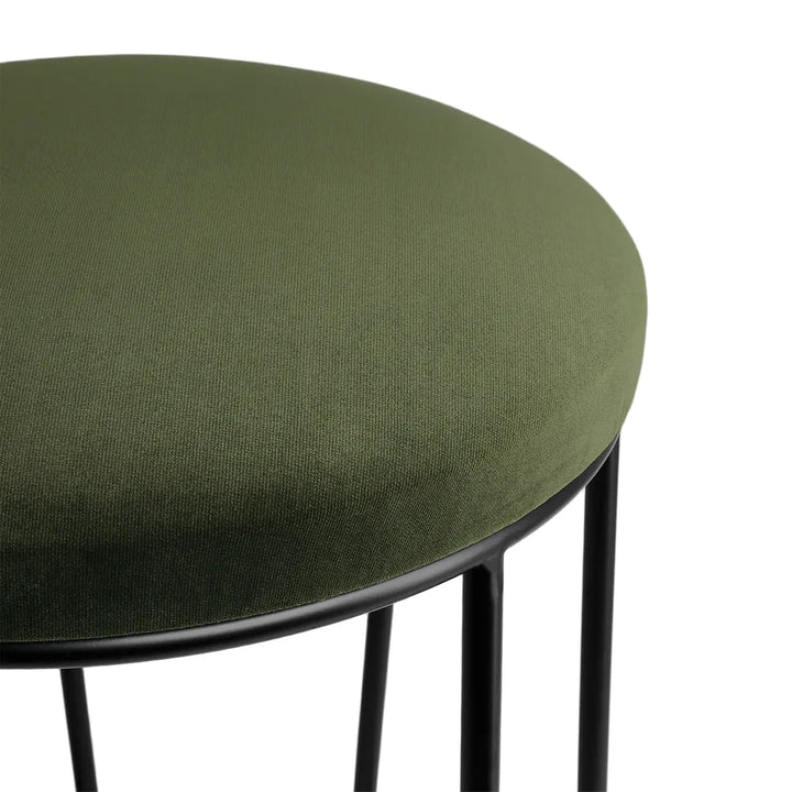 Aiden Black Steel Kitchen Stool - Moss Velvet