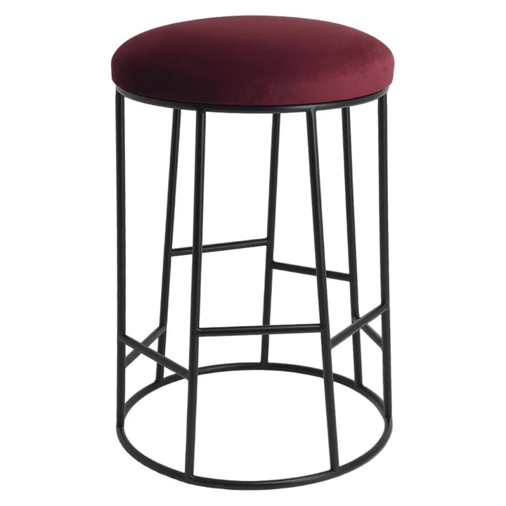 Aiden Black Steel Kitchen Stool - Mulberry Velvet