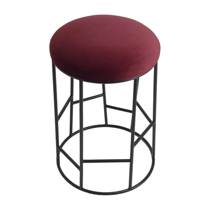 Aiden Black Steel Kitchen Stool - Mulberry Velvet