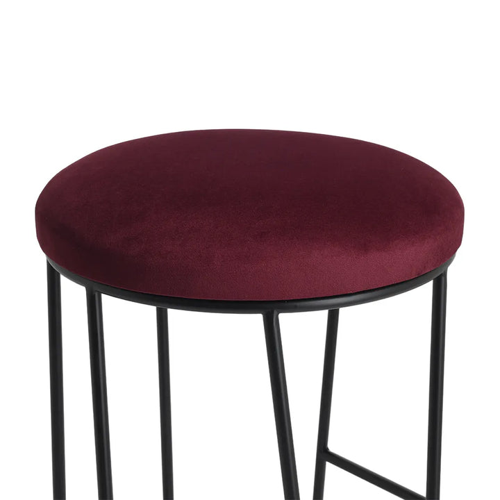 Aiden Black Steel Kitchen Stool - Mulberry Velvet
