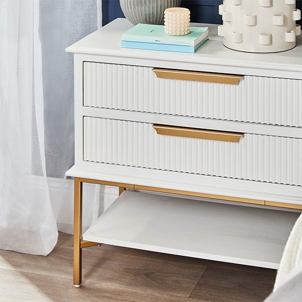 Aimee Bedside Table - Large White