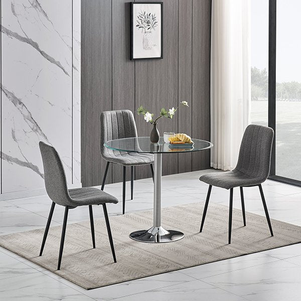 Aimee Dining Chairs (Set of 4) - Grey Fabric