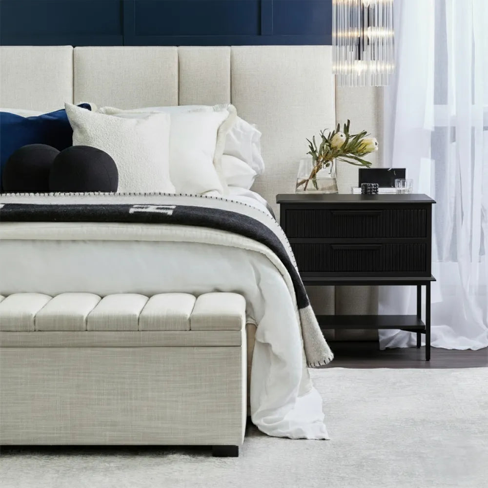 Aimee Bedside Table - Large All Black