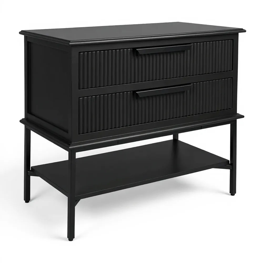Aimee Bedside Table - Large All Black