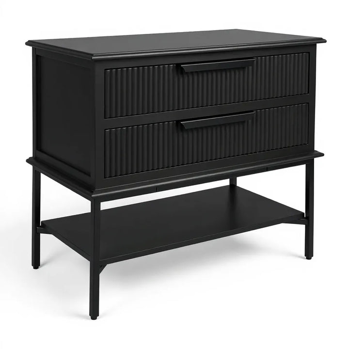 Aimee Bedside Table - Large All Black
