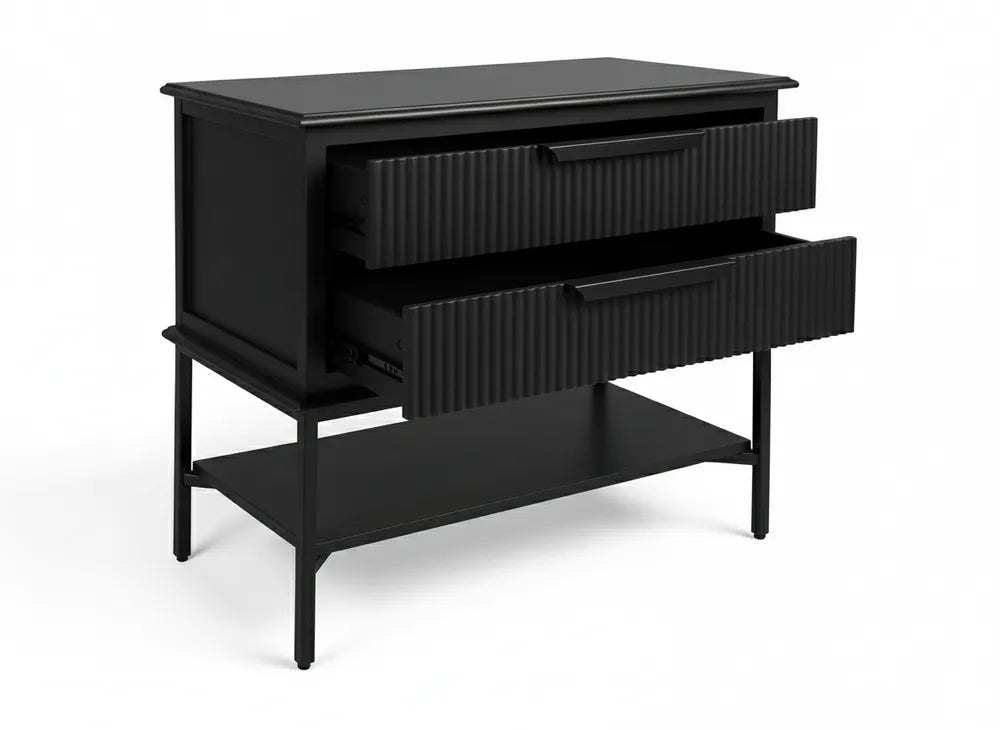 Aimee Bedside Table - Large All Black