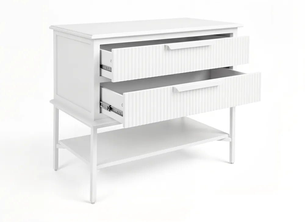 Aimee Bedside Table - Large All White