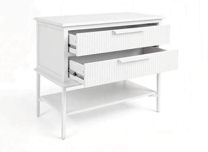 Aimee Bedside Table - Large All White