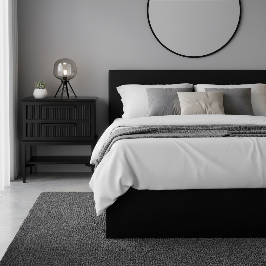 Aimee Bedside Table - Small All Black