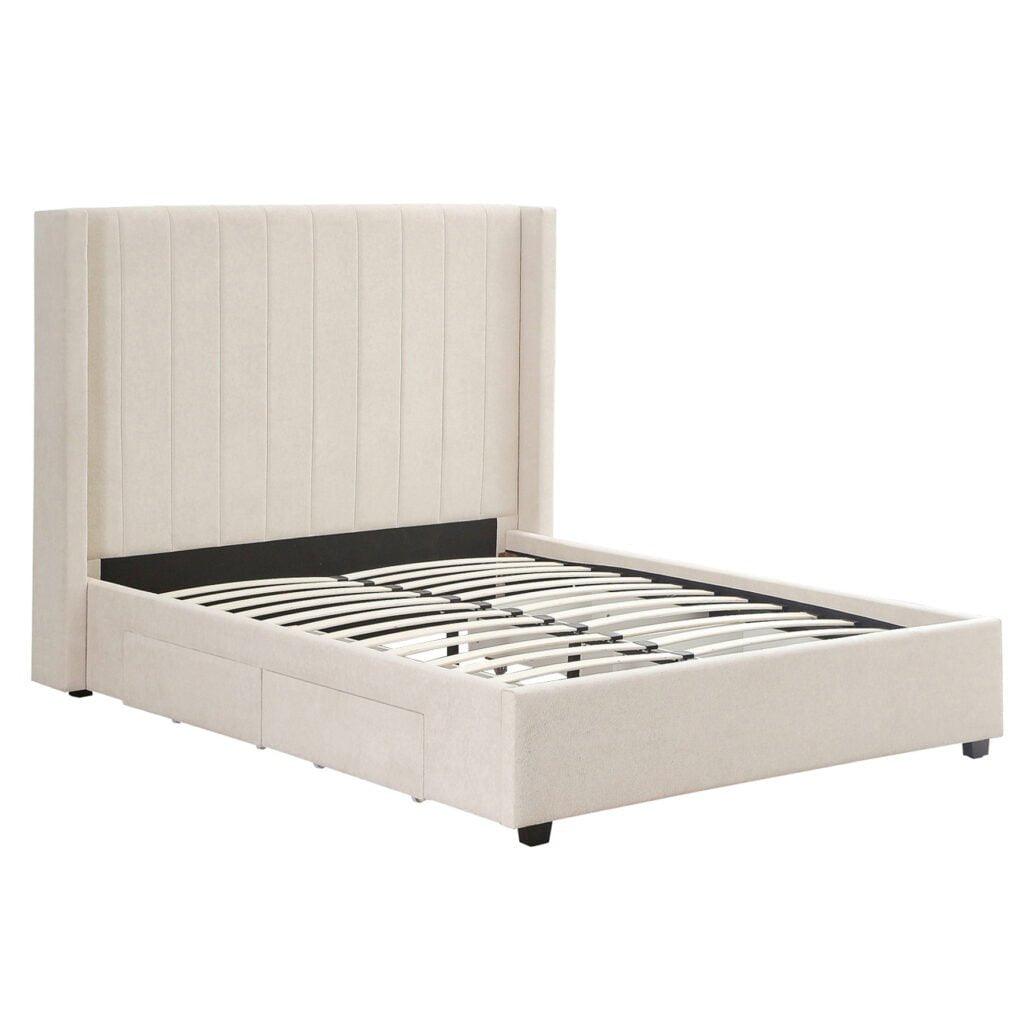 Aki Upholstered Queen Bed with Drawers