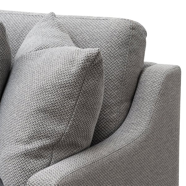 Alana 3 Seater Left Chaise Fabric Sofa - Grey