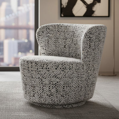 Alberta Swivel Chair - Charcoal Jacquard