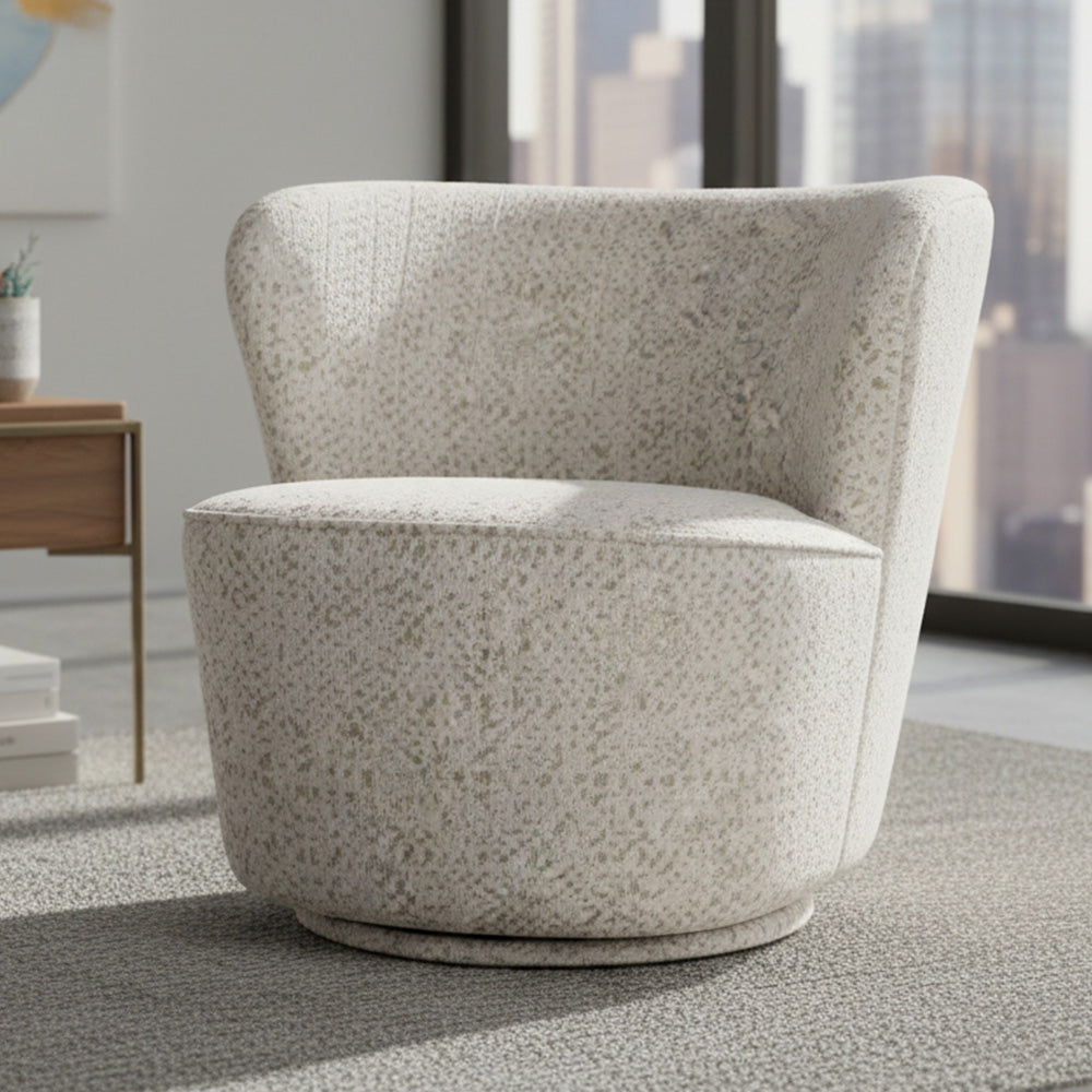 Alberta Swivel Chair - Oyster Jacquard