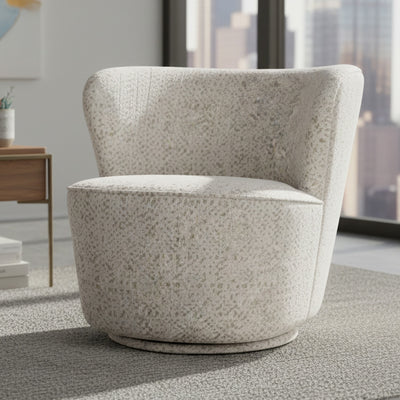 Alberta Swivel Chair - Oyster Jacquard