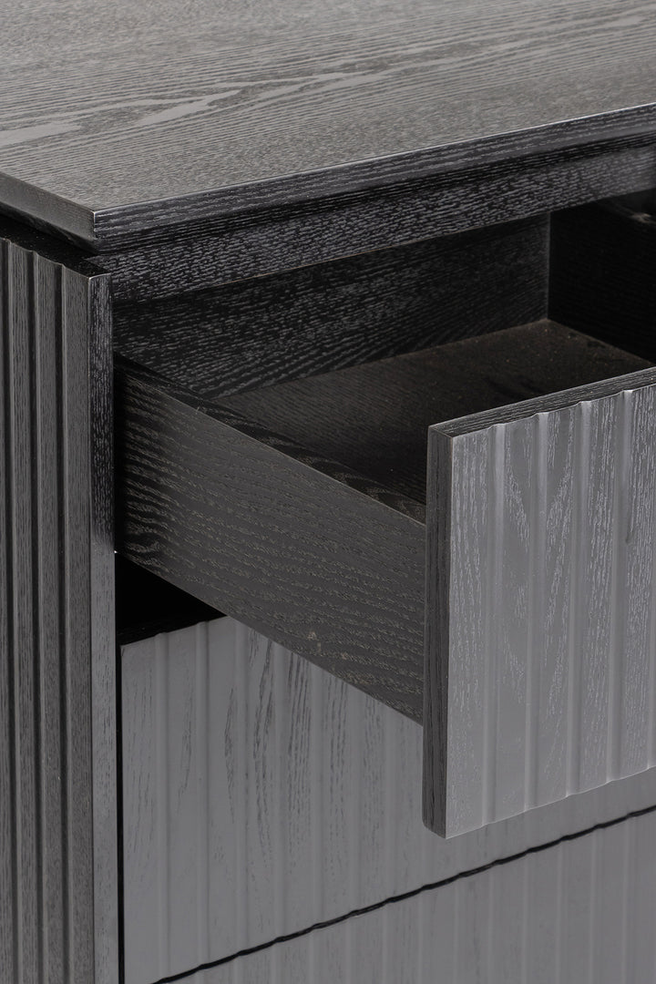 Albina 1.77m Left Drawer Office Desk - Black Oak